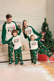 Dark Green Christmas Printed Santa Family Matching Pajamas