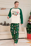 Dark Green Christmas Printed Santa Family Matching Pajamas