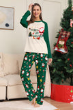 Dark Green Christmas Printed Santa Family Matching Pajamas