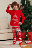 Red Tree Printed Long Sleeves Christmas Family Matching Pajamas