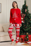 Red Tree Printed Long Sleeves Christmas Family Matching Pajamas
