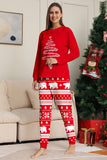 Red Tree Printed Long Sleeves Christmas Family Matching Pajamas