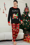 Black Red Christmas Pattern Printed Plaid Family Matching Pajamas
