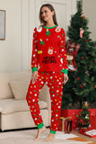 Red Christmas Cozy Printed Long Sleeves Family Matching Pajamas