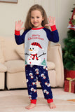 Grey Blue Snowman Printed Christmas Family Matching Pajamas