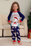 Grey Blue Snowman Printed Christmas Family Matching Pajamas
