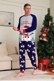 Grey Blue Snowman Printed Christmas Family Matching Pajamas