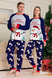 Grey Blue Snowman Printed Christmas Family Matching Pajamas