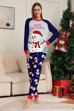 Grey Blue Snowman Printed Christmas Family Matching Pajamas