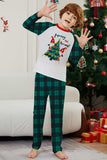 Green Plaid Christmas Tree Pattern Printed Family Matching Pajamas