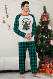 Green Plaid Christmas Tree Pattern Printed Family Matching Pajamas