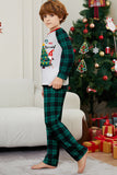 Green Plaid Christmas Tree Pattern Printed Family Matching Pajamas