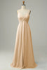 Load image into Gallery viewer, Desert Rose Spaghetti Straps Sleeveless Bridesmaid Dress