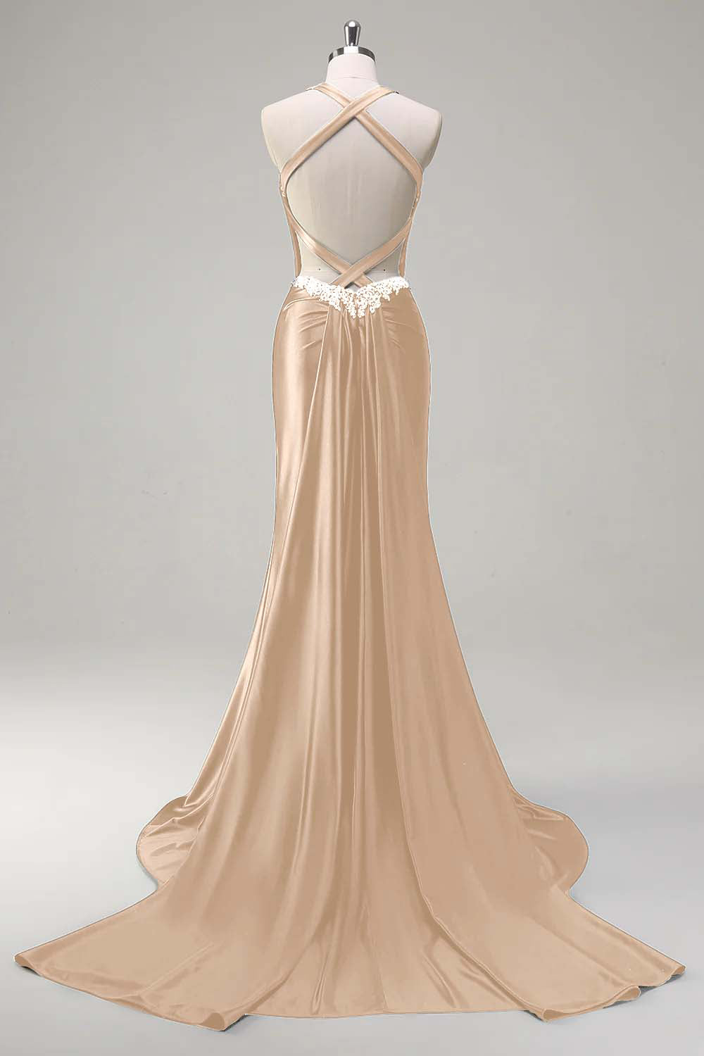 Sparkly Dusty Blue Mermaid Sweetheart Corset Formal Dress