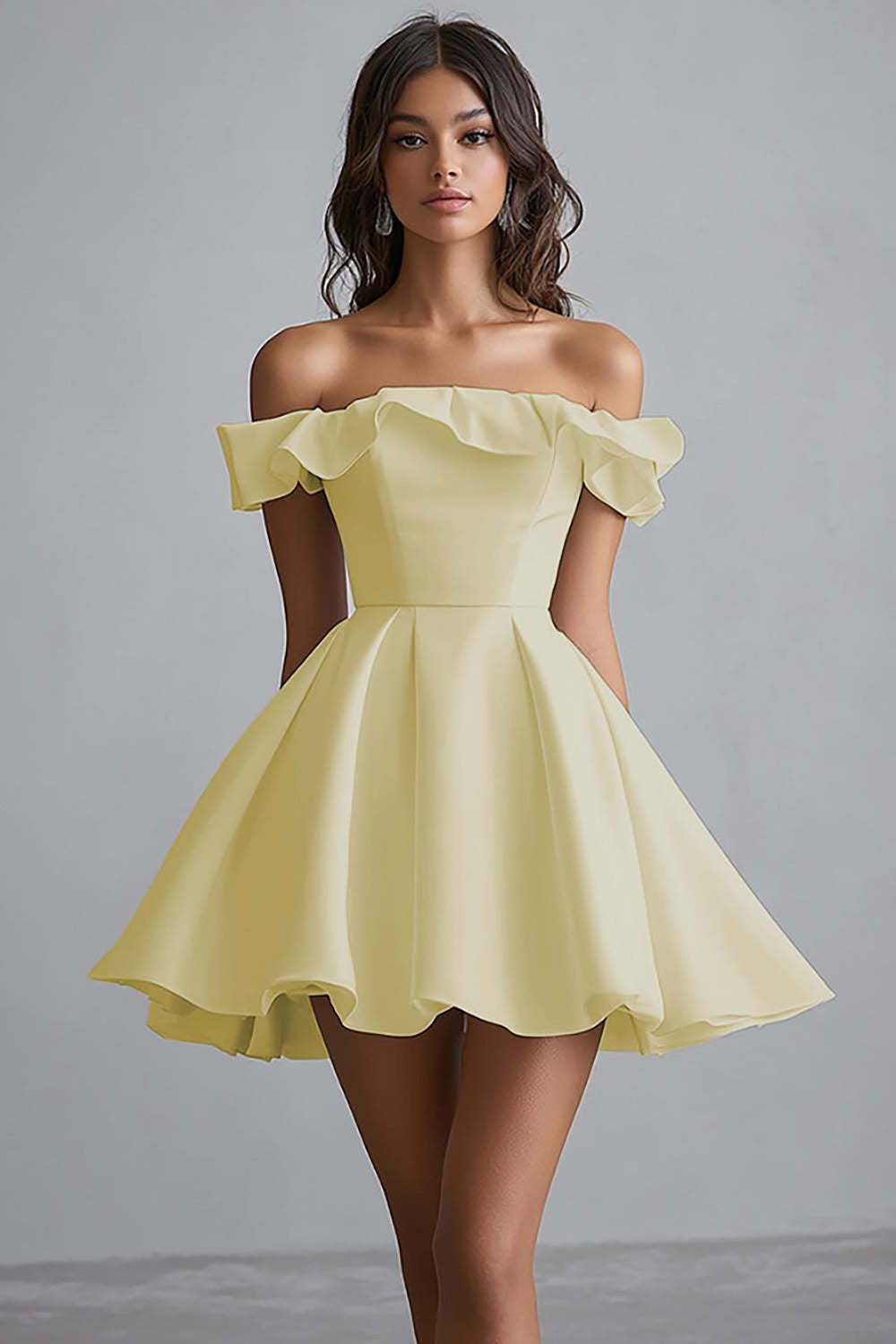 Off The Shoulder A Line Mini White Graduation Dress