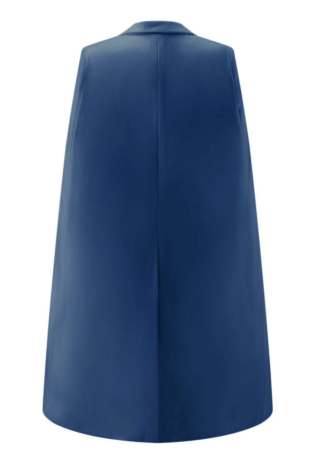 White Satin Bodycon Peak Lapel Mini Work Dress with Cape