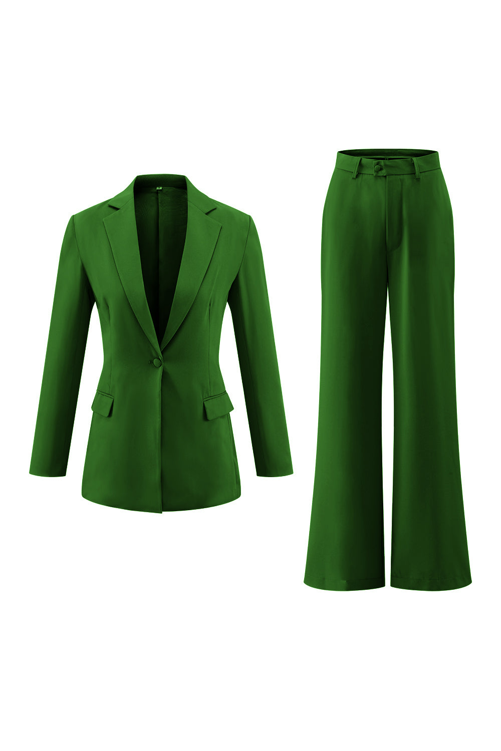 Black Notched Lapel 2 Piece Women's Work Suits with Pockets