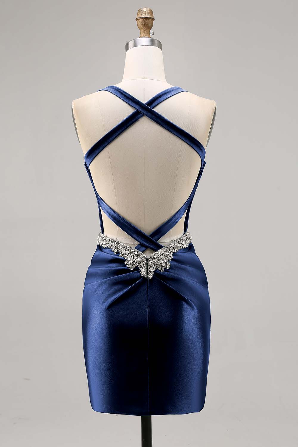 Sparkly Dark Green Satin Corset Short Cocktail Dress