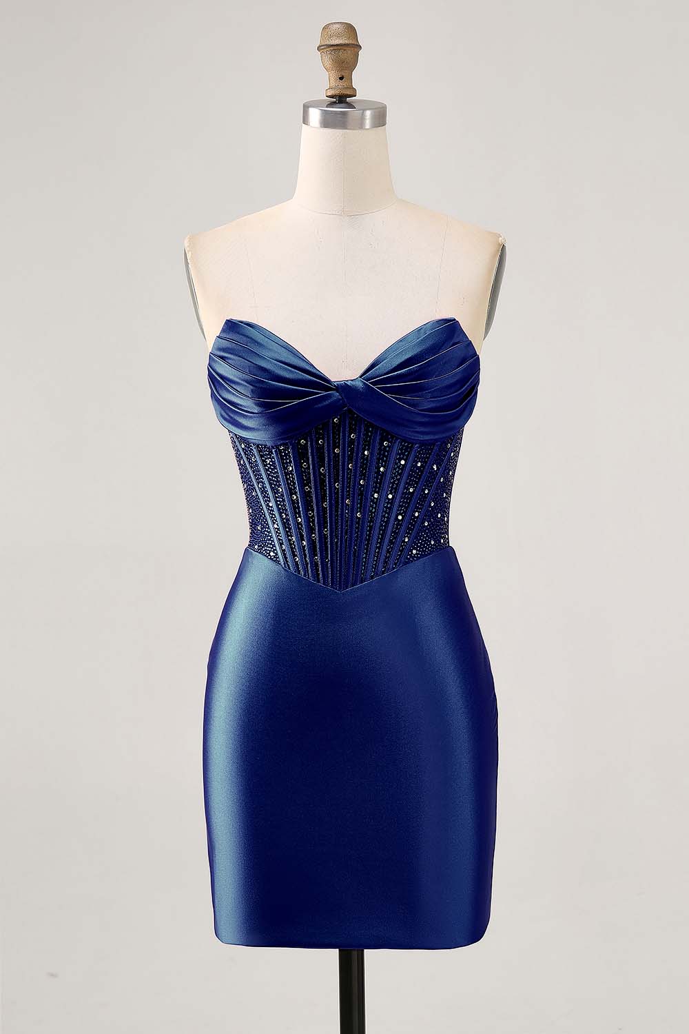 Sparkly Fuchsia Corset Bodycon Short Cocktail Dress with Beading