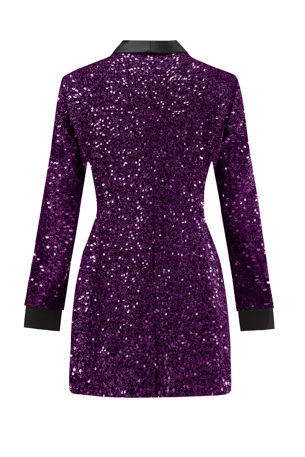 Glitter Burgundy Bodycon Maxi Women's Blazer with Sequins