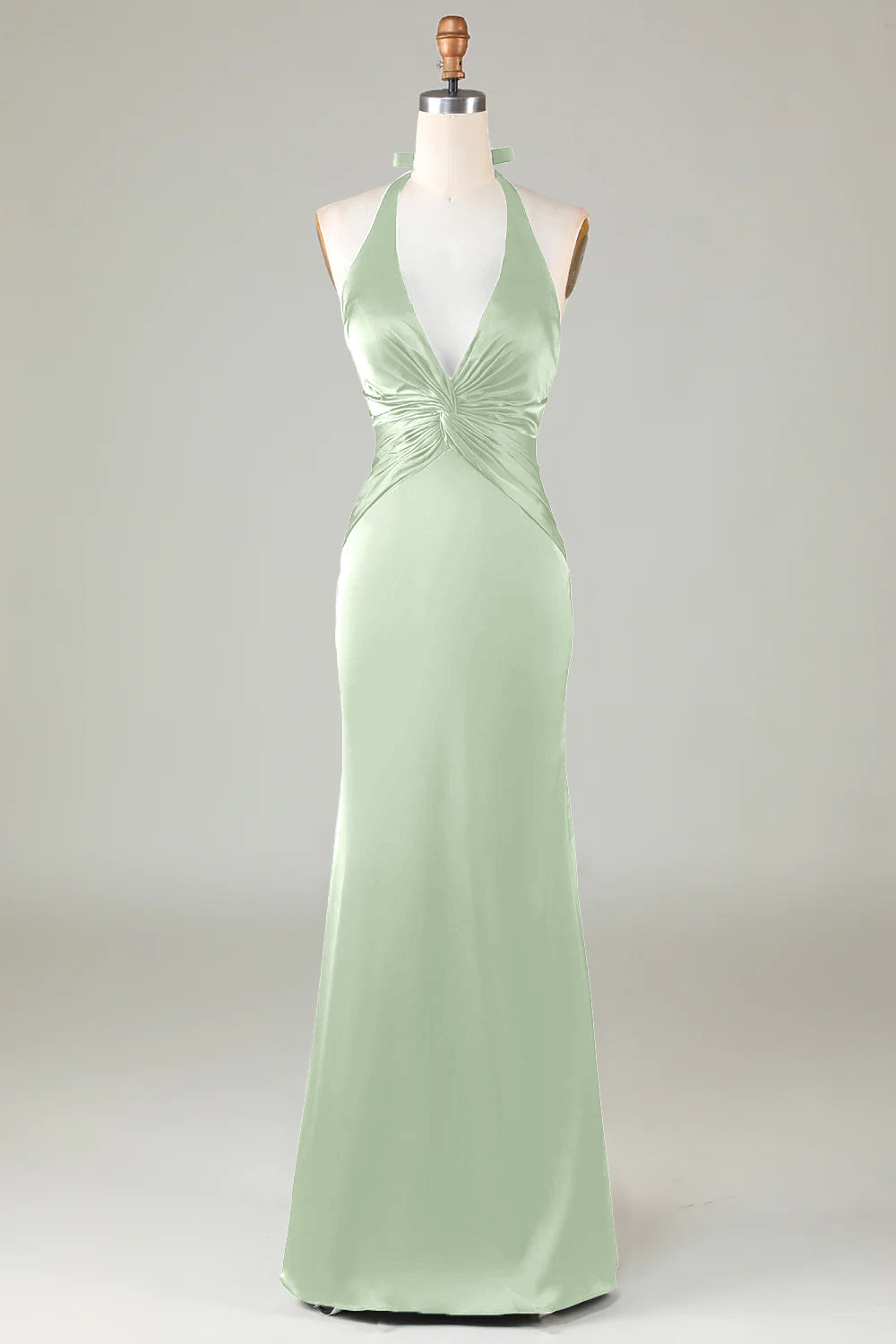 Mermaid Halter Dark Green Bridesmaid Dress