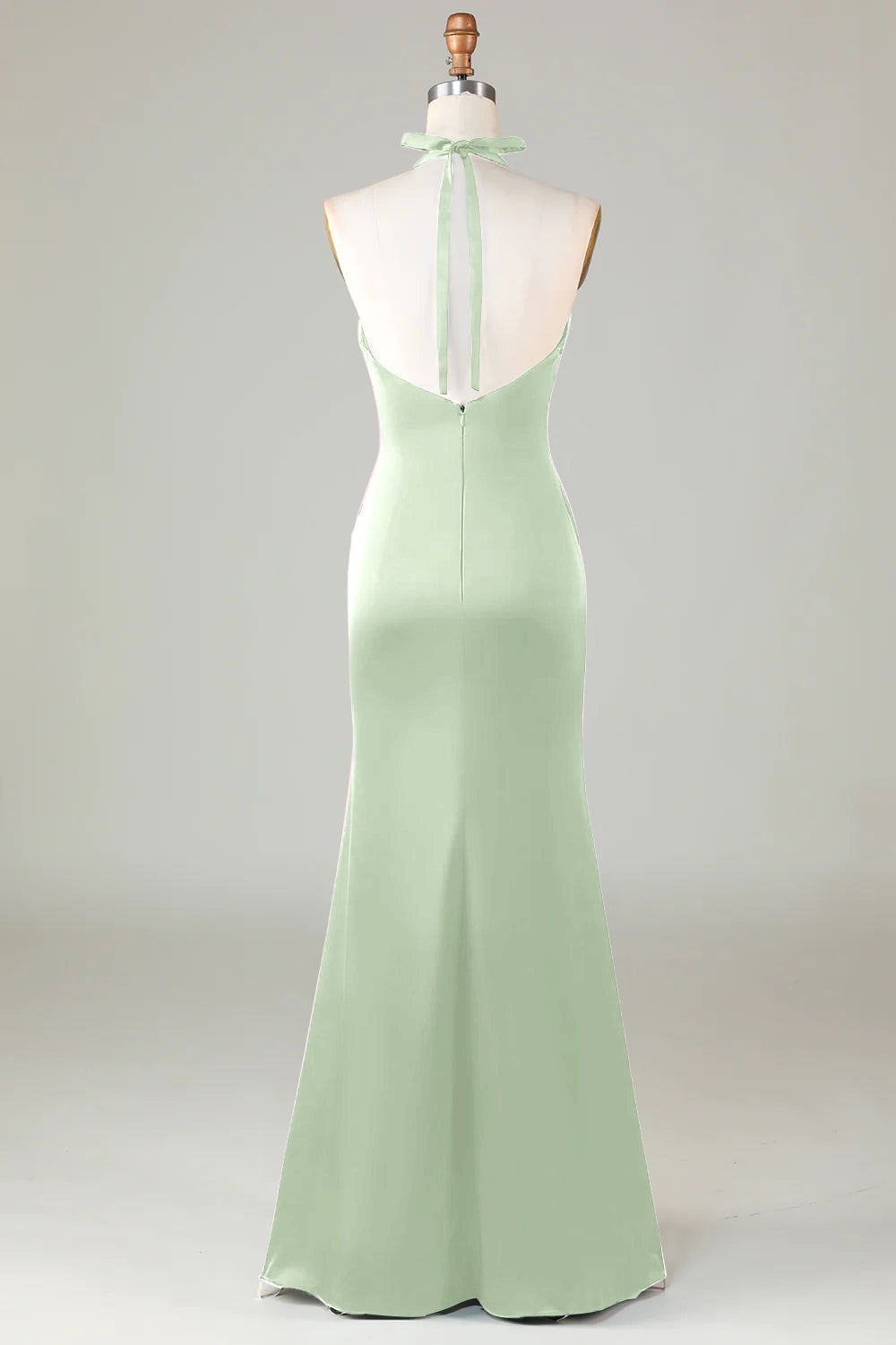 Mermaid Halter Dark Green Bridesmaid Dress