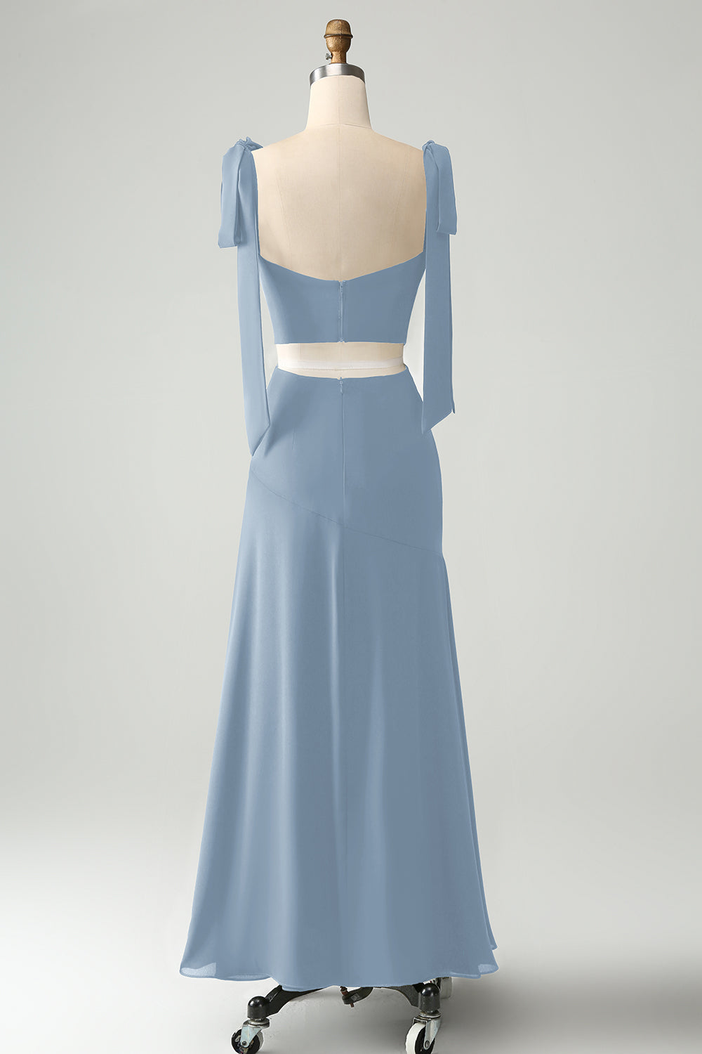 Olive A-Line Spaghetti Straps Floor Length Wedding Guest Dress with Slit