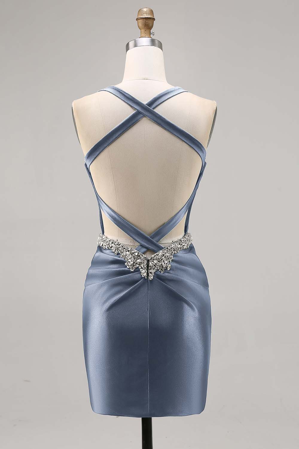 Sparkly Dark Green Satin Corset Short Cocktail Dress