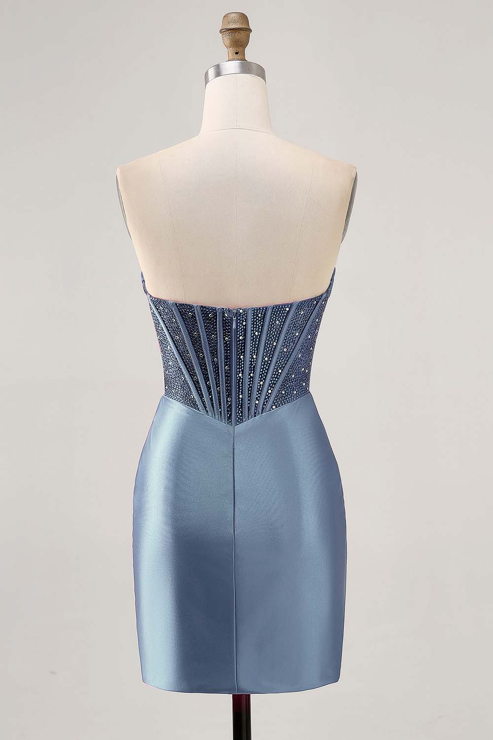 Sparkly Fuchsia Corset Bodycon Short Cocktail Dress with Beading