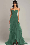 Black Sweetheart Ruched Ruffled Formal Dress