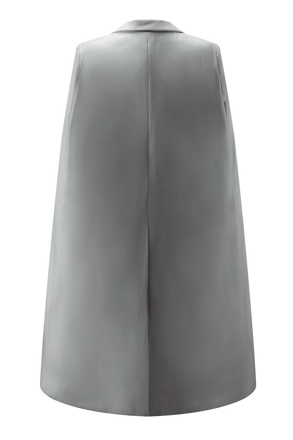 White Satin Peak Lapel Bodycon Mini Work Dress with Cape