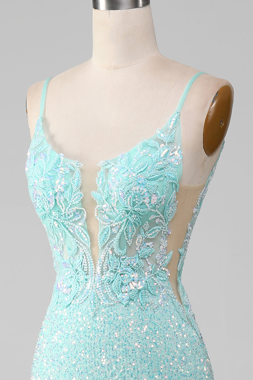 Sequins Sparkly Mermaid Formal Dress with Slit