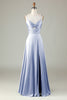Load image into Gallery viewer, Peacock Keyhole Spaghetti Straps Bridesmaid Dress with Slit