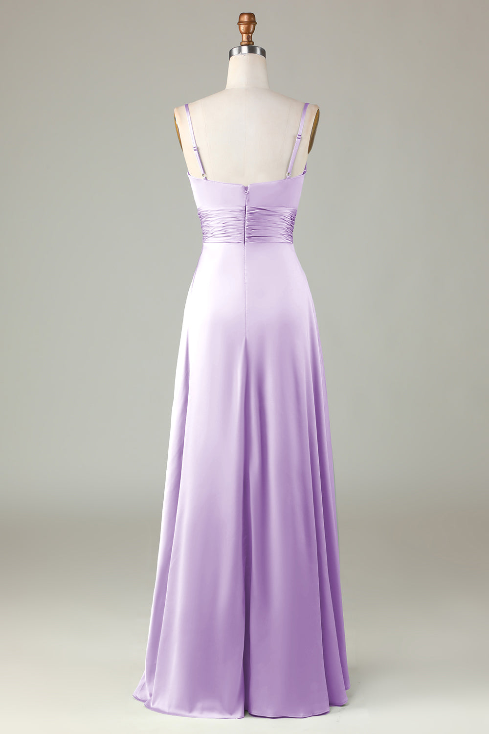 Peacock Keyhole Spaghetti Straps Bridesmaid Dress with Slit