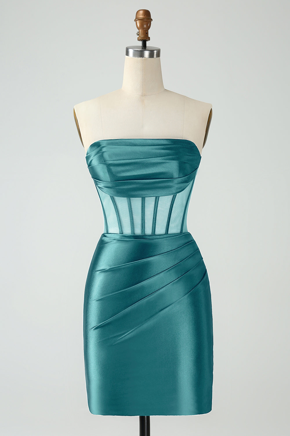 Dark Green Corset Strapless Bodycon Short Cocktail Dress