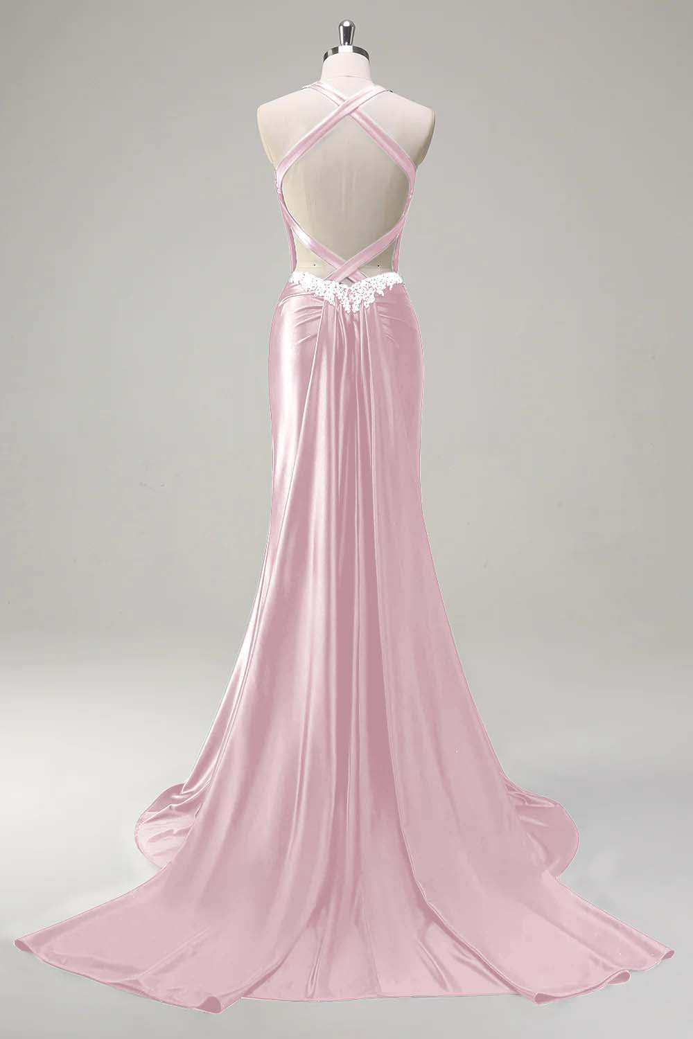 Sparkly Dusty Blue Mermaid Sweetheart Corset Formal Dress