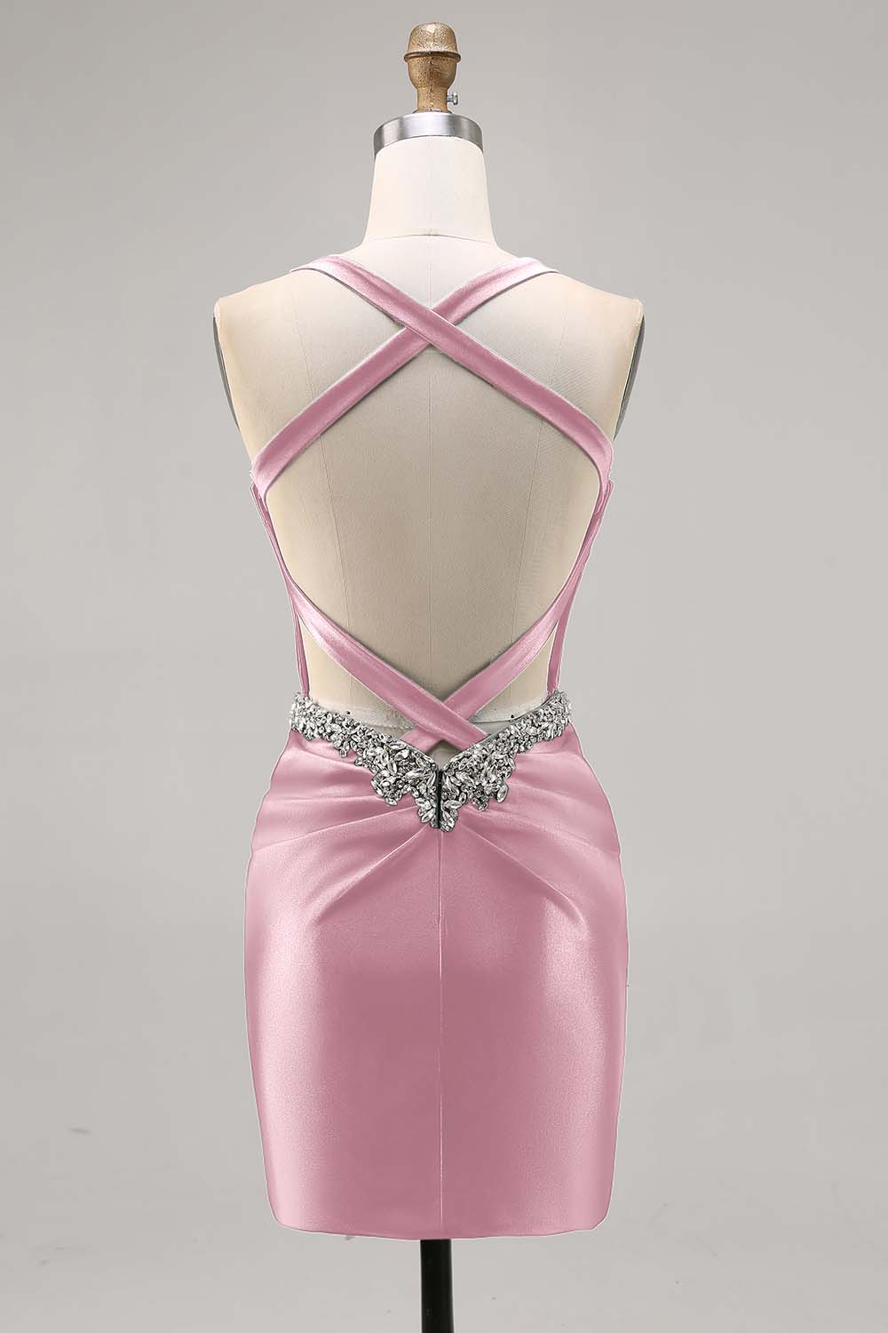 Sparkly Dark Green Satin Corset Short Cocktail Dress