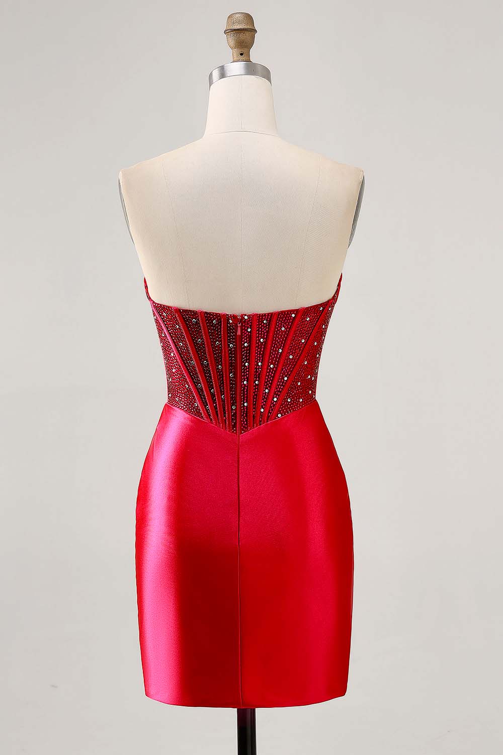 Sparkly Fuchsia Corset Bodycon Short Cocktail Dress with Beading