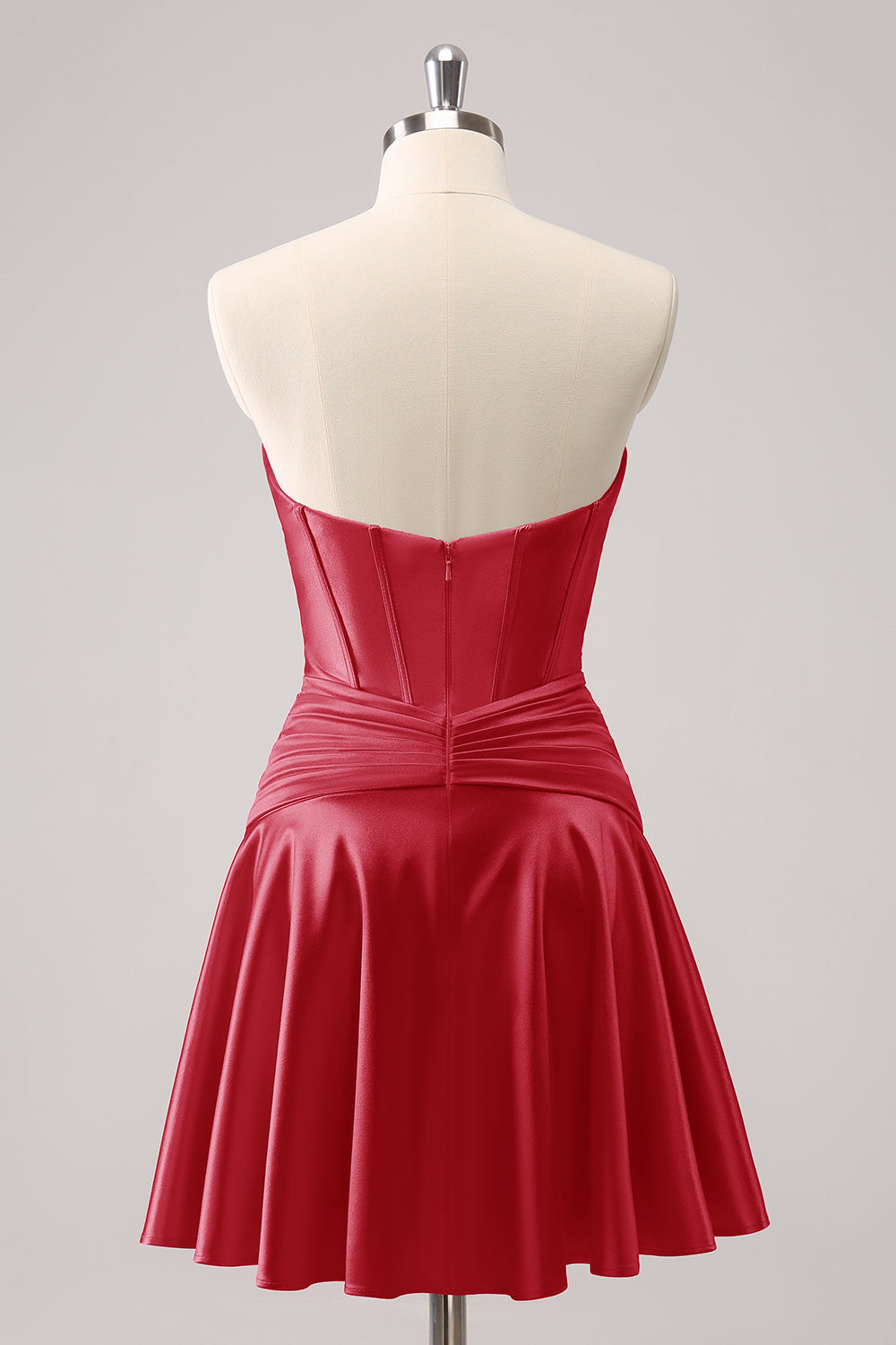 Fuchsia A-Line Sweetheart Corset Short Cocktail Dress