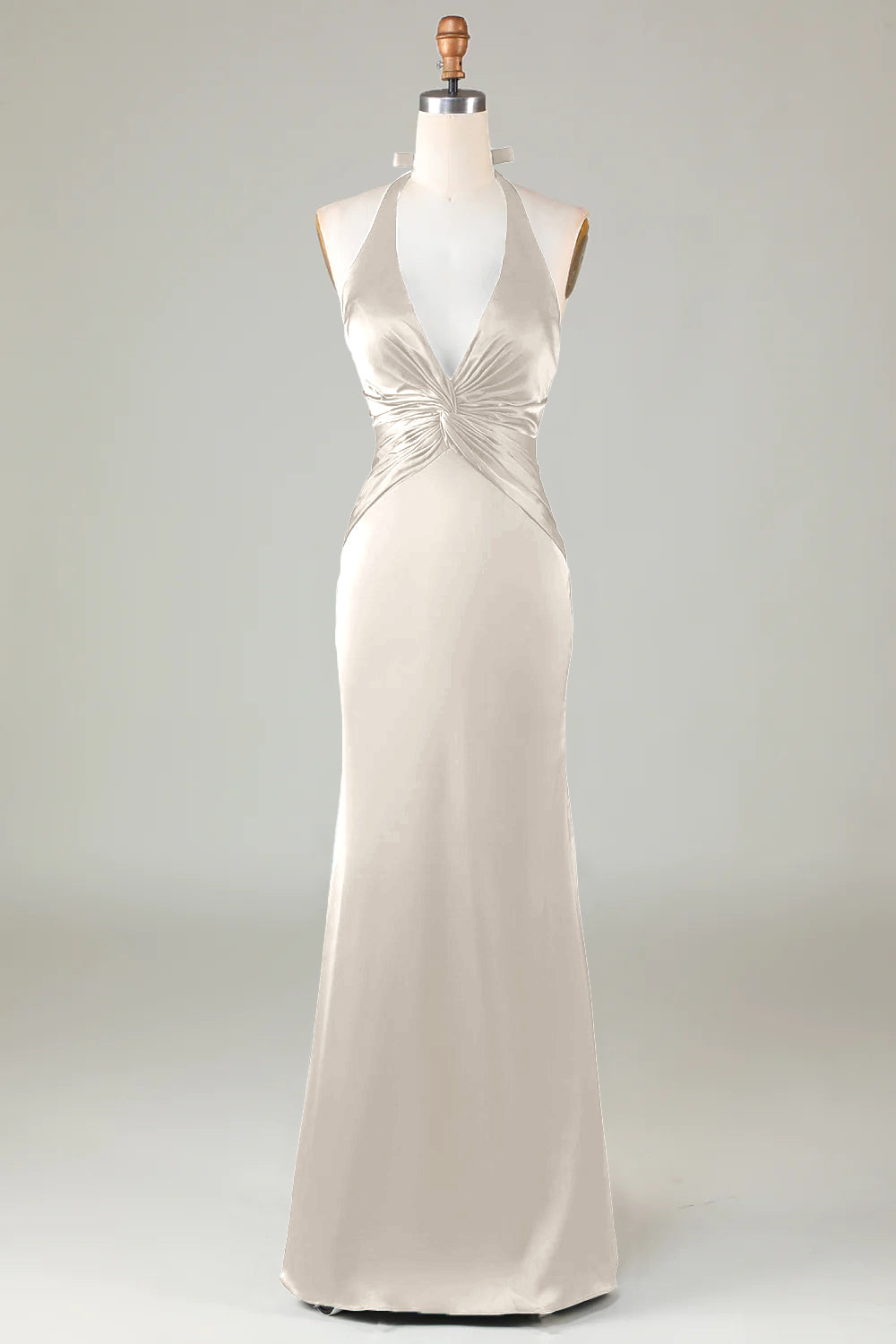 Mermaid Halter Dark Green Bridesmaid Dress