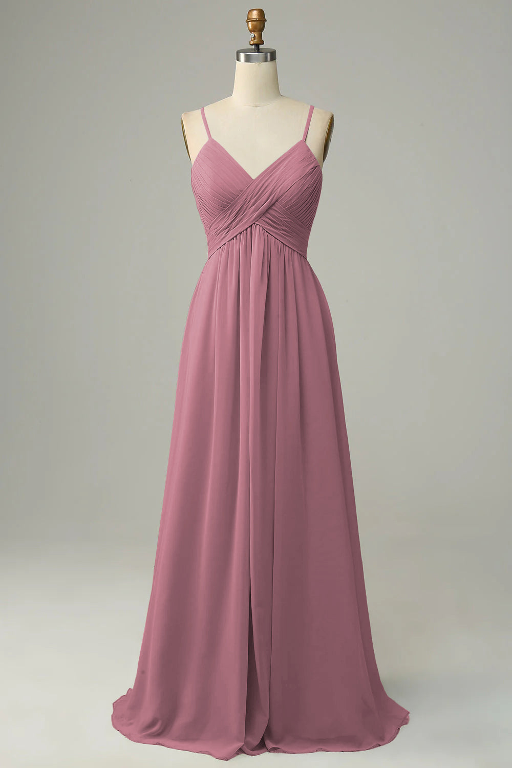 Twilight Spaghetti Straps Sleeveless Long Bridesmaid Dress