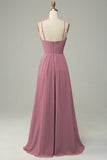 Twilight Spaghetti Straps Sleeveless Long Bridesmaid Dress