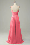 Twilight Spaghetti Straps Sleeveless Long Bridesmaid Dress