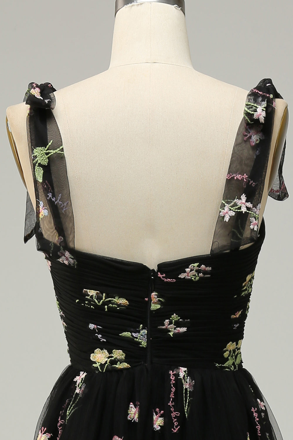 Black Embroidery Long Formal Dress