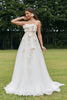 Load image into Gallery viewer, Ivory Detachable Long Sleeves Strapless Sweep Train Wedding Dress