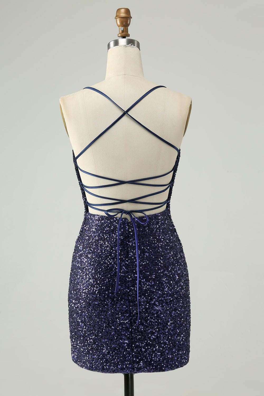 Sparkly Navy Sequins Tight Short Cocktail Dress With Fringes