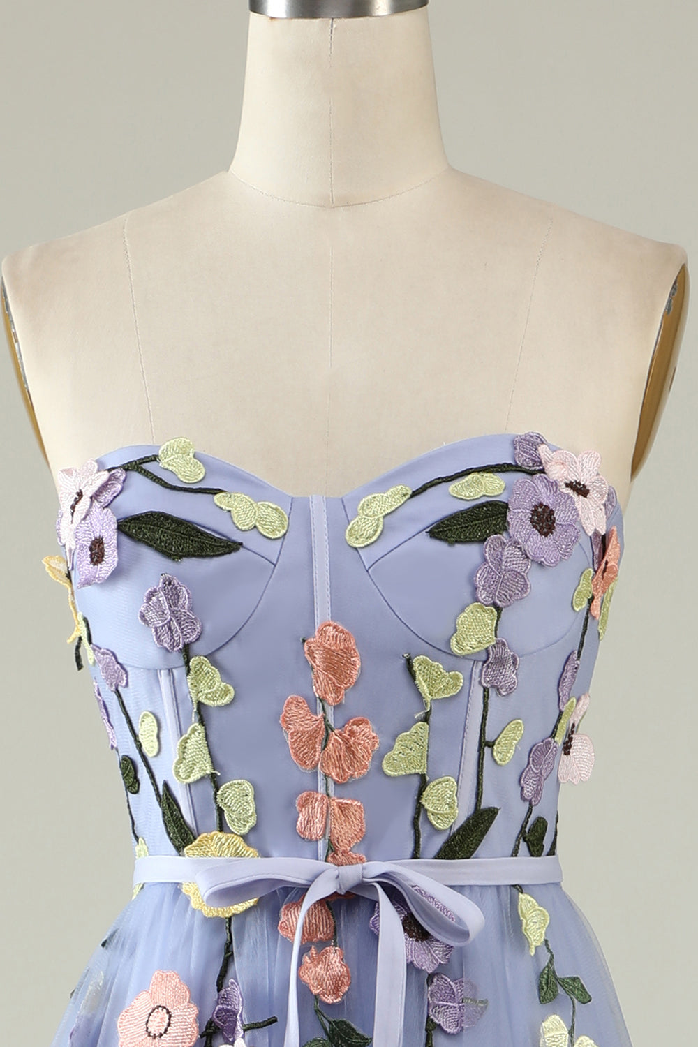 A Line Sweetheart Lavender Long Formal Dress with Appliques