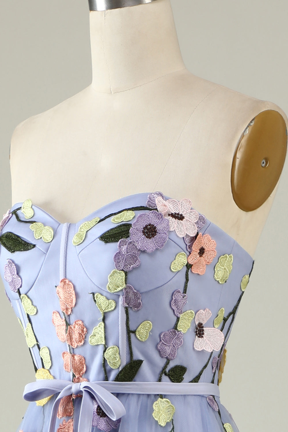 A Line Sweetheart Lavender Long Formal Dress with Appliques