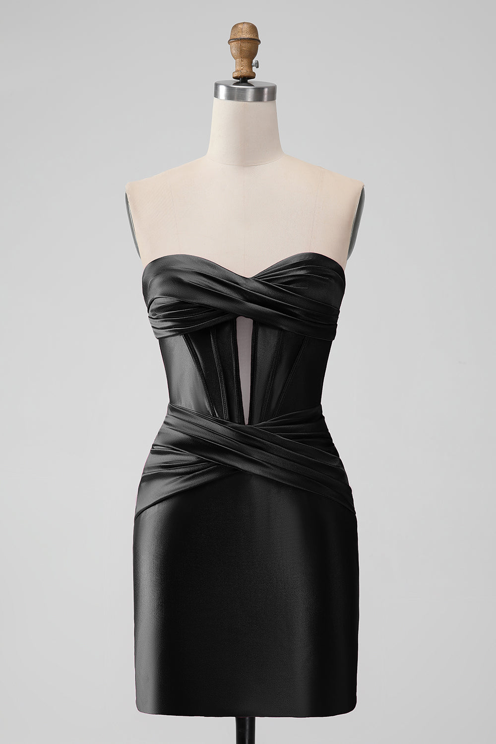 Stylish Fuchsia Bodycon Sweetheart Satin Corset Short Cocktail Dress