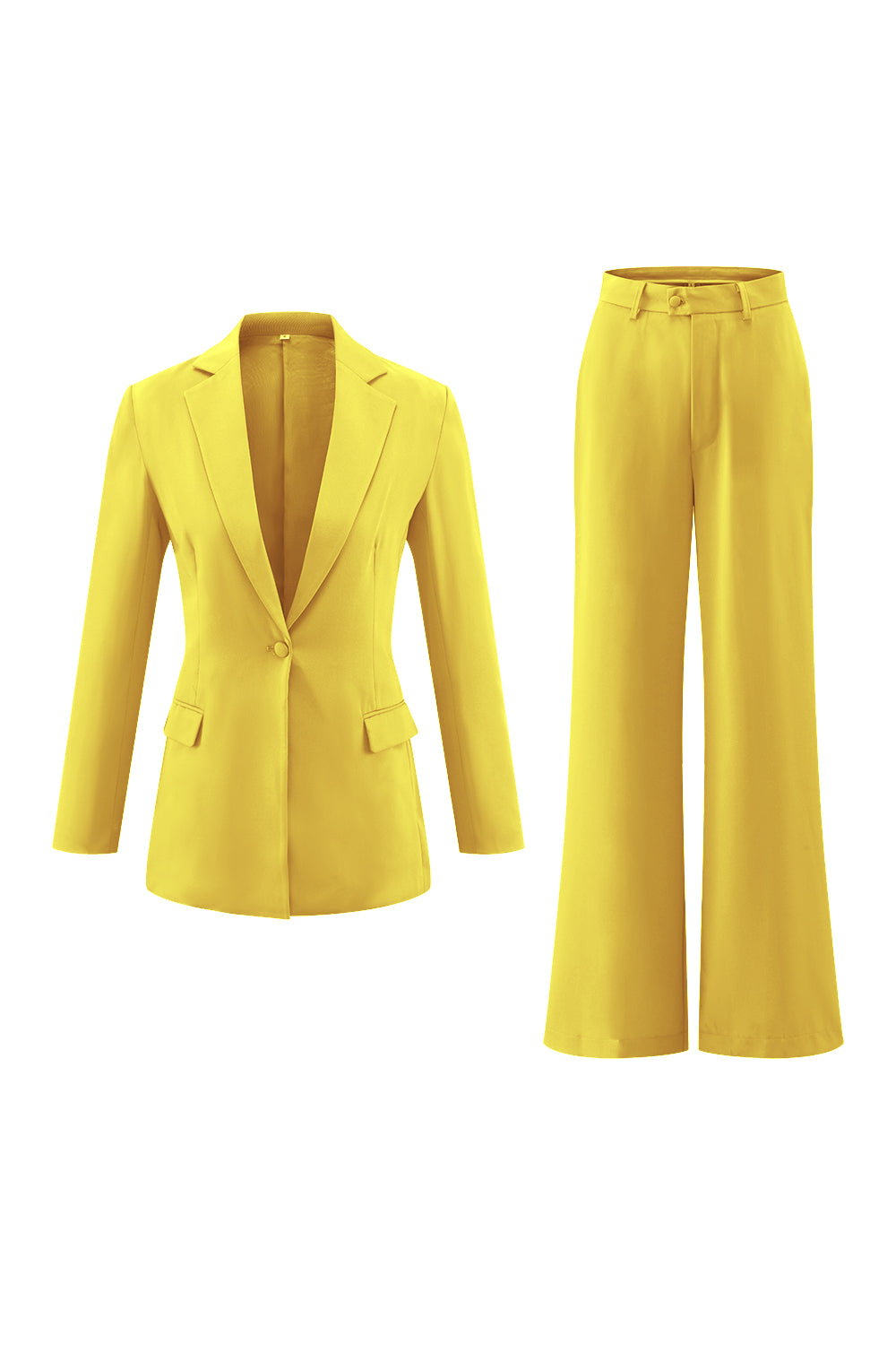 Black Notched Lapel 2 Piece Women's Work Suits with Pockets